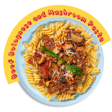 Beef Bolognese and Mushroom Pasta